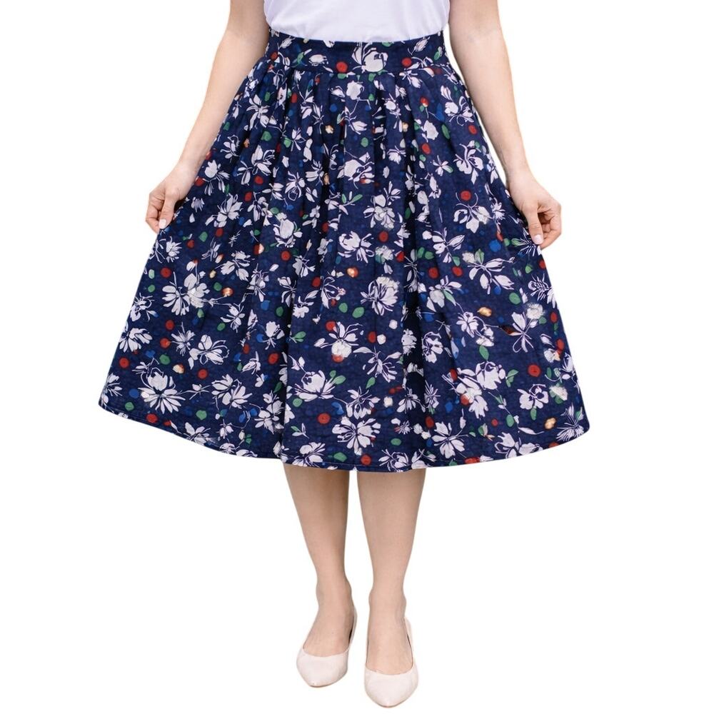 Vintage 80s Women's 6 Pendleton Miss Sophisticates Floral Polka Dot Skirt